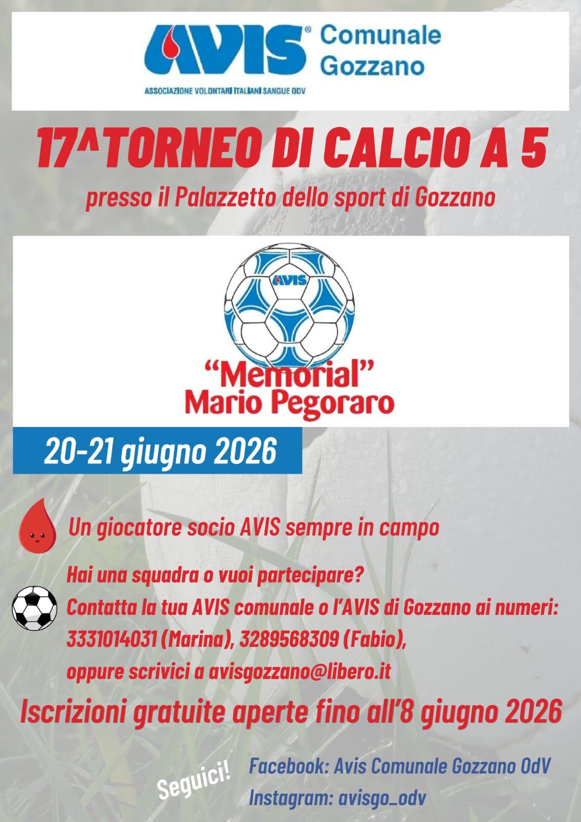 Locandina torneo Avis Gozzano